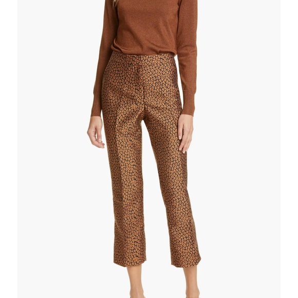 kate spade Pants - Kate‎ Spade Women's Flora Leopard Jacquard Crop Trousers, Size 2